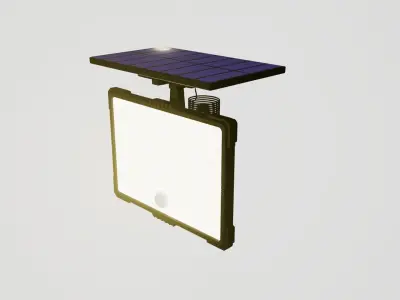 Solar powered light Low-poly 3D model