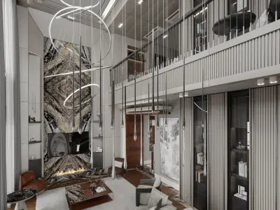 Modern Penthouse 3D Interior Scene 3D model