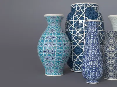 Asian vase pack  3D model