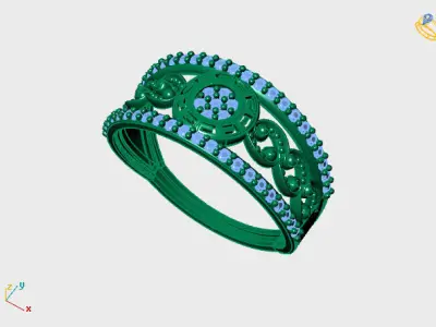 Womens Diamond Signet Ring Women Rings 3dmodels 3D print model 3D print model 62