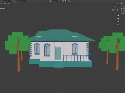 Lopwpoly House 10 Low-poly 3D model