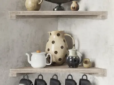 Decorative set for the kitchen - Provence 3D model