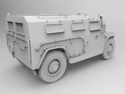 Russian Military Vehicles GAZ Tiger Low-poly 3D model