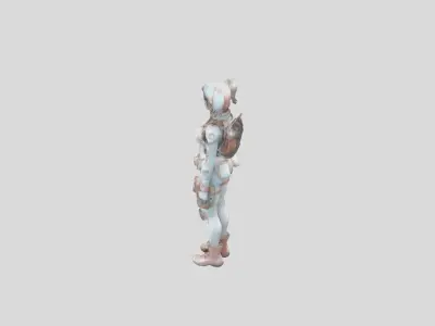 Futuristic Sci-Fi Human 3D Model Low-poly 3D model