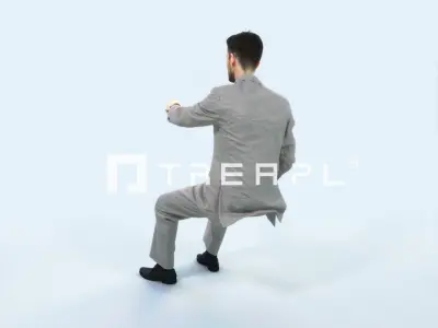 Posture 20E Driver Driving Sitting Elegant Business Man Low-poly 3D model