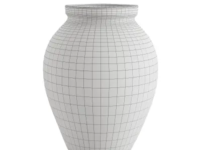 Large Ceramic Vase Lines 3D model