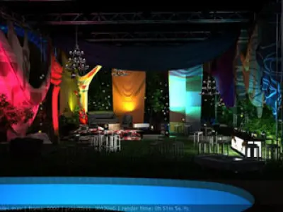 Event with fabric decoration 3D model