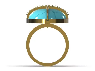 Gemstone luxury stl 3d printable jewelry ring model jr00303 3D print model