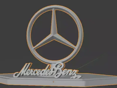 pedestal of Mercedes Benz 3D print model