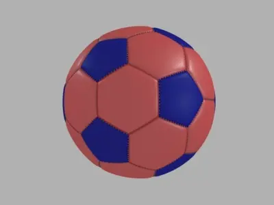 Orange and Blue Football 3D model