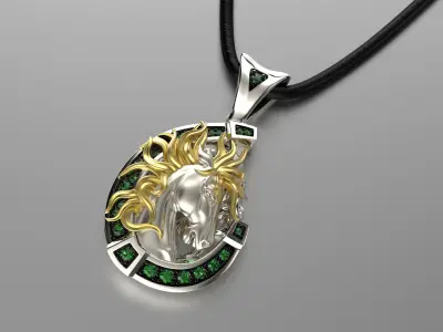 Jewelry Pendant Wild Horse 0179 Stl 3dm Gold Pendant 3D print model