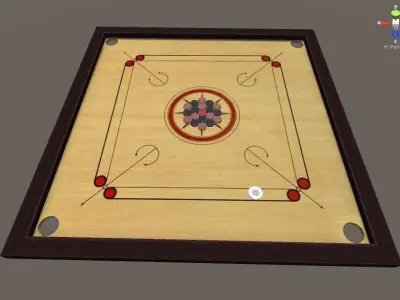 carrom board Low-poly 3D model