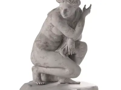 Venus accroupie sculpture 3D model