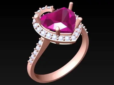 Heart Ring - Womens Rings - N182110 3D print model