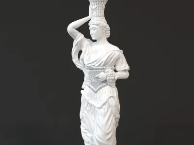 Statue of woman holding vase 3D print model