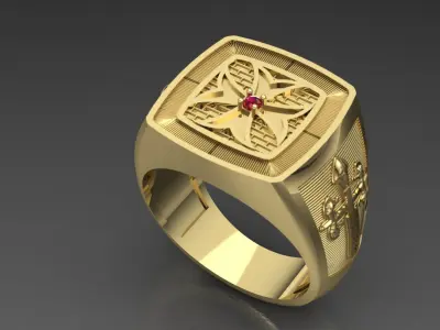 Cross ring 3D model 3D print model