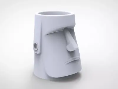 Moai pattern Vase 3D print model