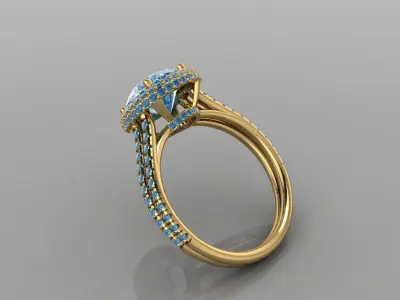 Ring solitaire diamant  Free 3D print model
