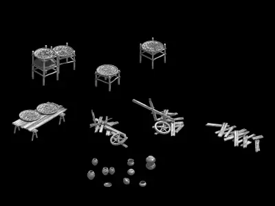 Dynasty Sun Medicine - Jars - Broken Car 01 3D model