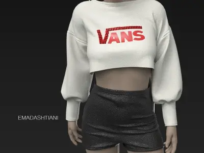 Street Style Girl N1  47  CLO3D ZPRJ FBX OBJ MTL 3D model