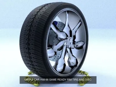 ORTAS CAR RIM 65-66 GAME READY RIM AND TIRE 3D Model Pack