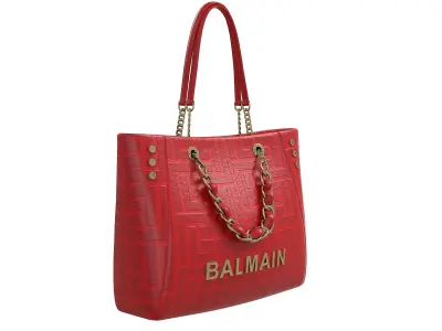 Balmain 1945 Soft Jacquard Tote Bag Red Low-poly 3D model