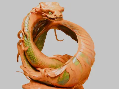 Fantasy Snake Shape 3D Model Low-poly 3D model