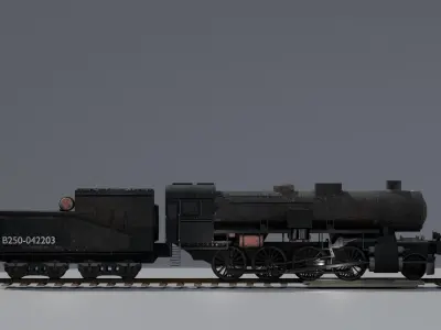 Steam Train Model Loosly Based on the kriegslokomotive br 52 3D model