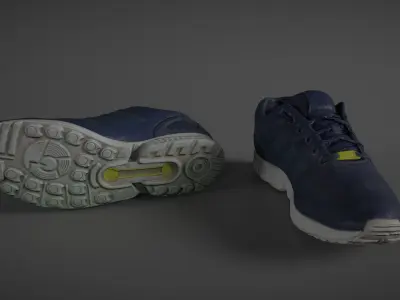 Sneakers pair of running shoes Low-poly 3D model