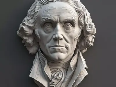 3D Bas-Relief Model of Thomas Jefferson 3D print model