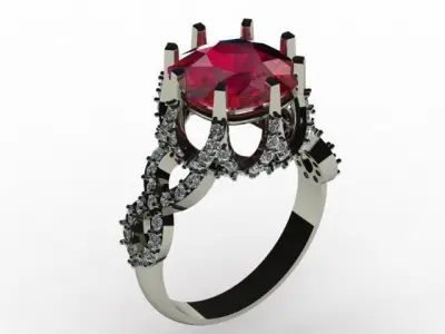 Ring with cushion 3D print model