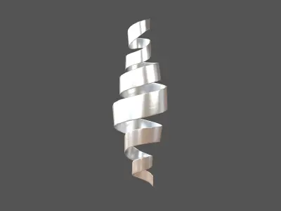 Spiral Ribbon Floating v1 004 Low-poly 3D model
