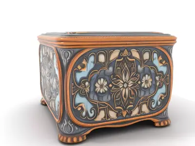 Elegant Ornate Box model pack Low-poly 3D model