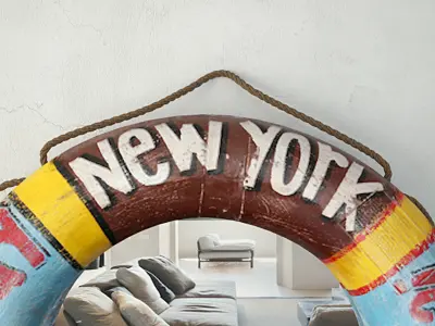 Vintage Life Preserver Mirror 3D model