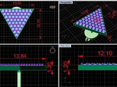 Triangular studs 3D print model