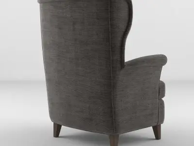 Armchair 2 wingback chair 3D model