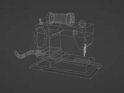 3D Stylized Sewing Machine Free low-poly 3D model