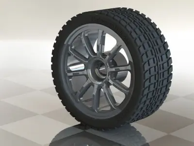 rueda wheel with tire Free 3D model
