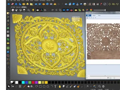 MANDLA - wood carved wall art 3D model