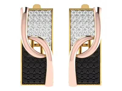 Solitaire Women Drop Earring 3dm STL OBJ FBX Render Details 3D print model buy