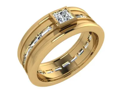 Princess Band Ring 3683 3D print model