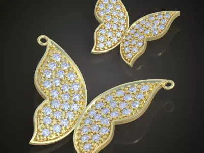 Butterfly Pendant model 3D 0206 printable model Free 3D print model