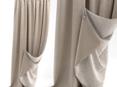Curtains pair of 3D model