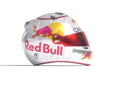 Red Bull F1 Helmet Blue and White - Two Colours 3D model