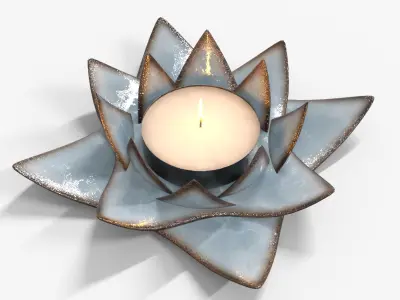 Antique Candle Low-poly 3D model