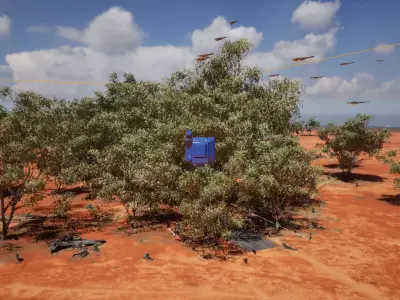 Unreal engine 5 Eagles flying parade animation scene Low-poly 3D model