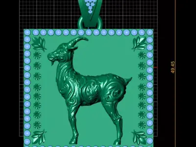 GOAT ANIMAL PENDANT 3D PRINTABLE MODEL 3D print model