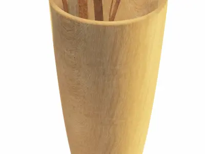 Monstera wooden plant 3D model