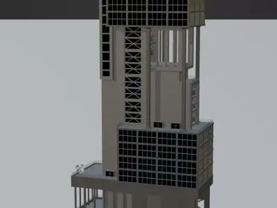 Modernist Style Skyscraper 3D model