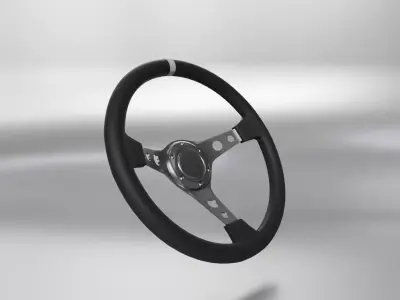 Racing Steering Wheel Low-poly 3D model